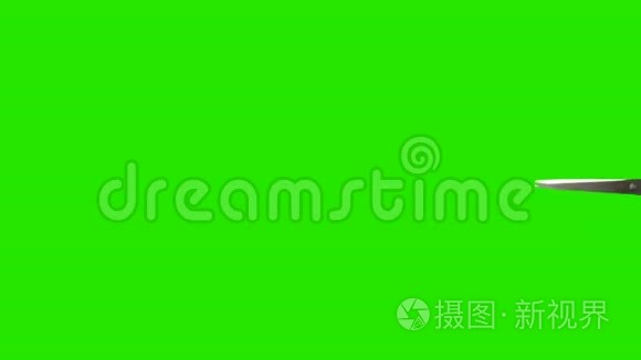 绿色屏幕背景上的剪刀动画视频
