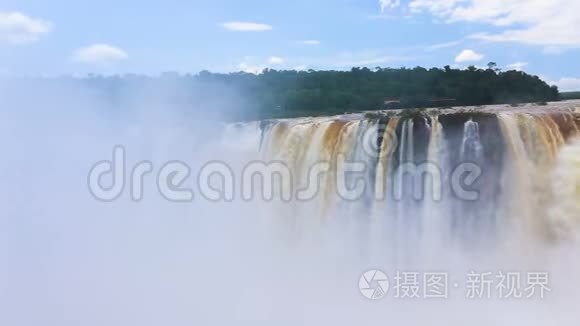 全世界著名的伊瓜苏瀑布之景视频