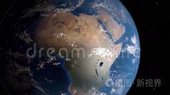 地球在太空中绕轴旋转视频