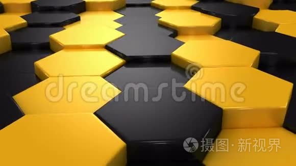 黄色和黑色块动画视频