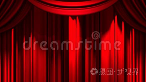 黑色背景下的红色舞台幕布