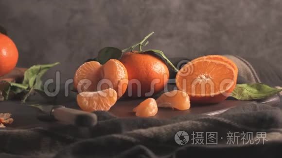 新鲜的橘子或橘子视频