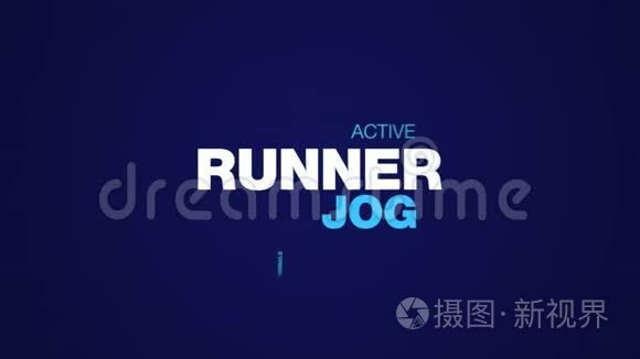 跑步者慢跑健康慢跑生活方式适合健身运动运动女性动画文字背景uhd4k