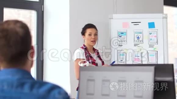 创意女性在用户界面展示