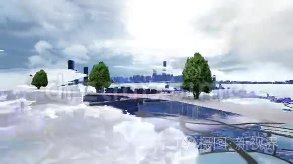 阴天间多云的太阳能城市视频