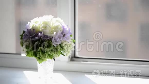 有白色和紫色花的气味视频