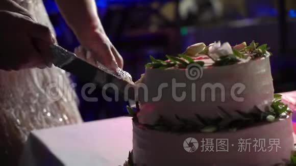 婚礼庆典蛋糕新娘新郎切割