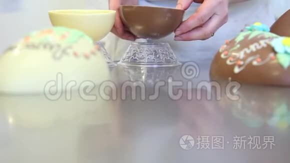 复活节巧克力蛋手糕点厨师视频