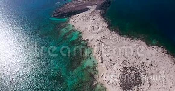 克里特岛美丽的蓝色海滩美景视频