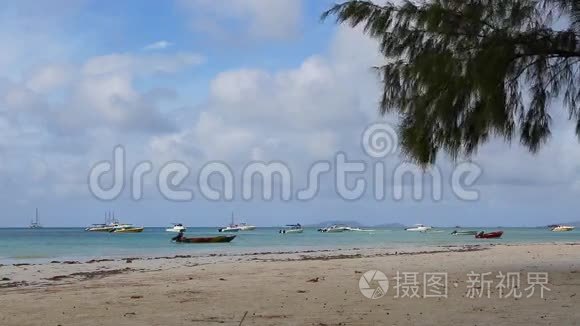 塞舌尔安斯沃伯特热带海滩视频