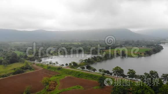 无人机拍摄的乡村自然景观、山林景观