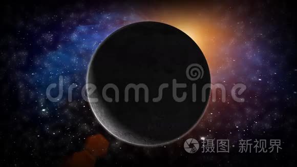 太空中的月亮和星星视频