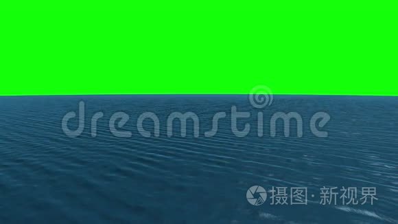 绿色的天空下依然是蔚蓝的海洋视频