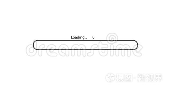 动画-白色背景上的现代旋转加载条。 带有阿尔法哑光的录像。