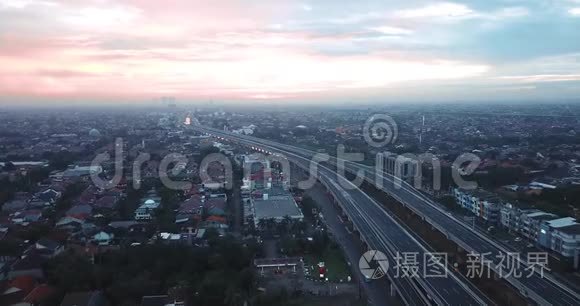 公路立交桥空中景观.