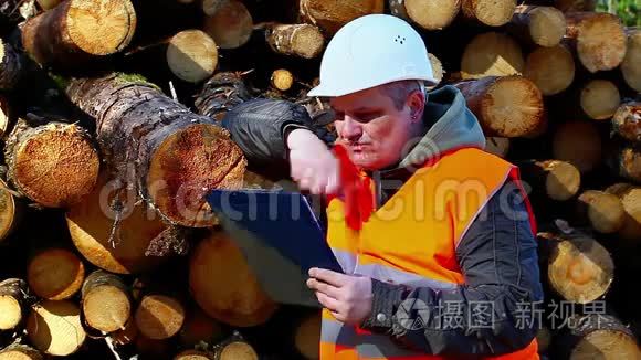 森林里的伐木工人视频
