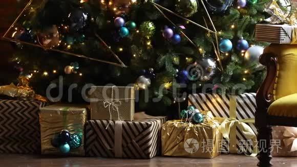 圣诞节和新年室内装饰视频