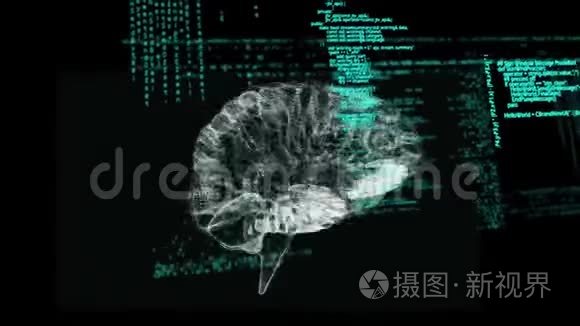 数字大脑和程序代码视频