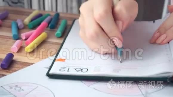 女人画不同的商业数学图视频