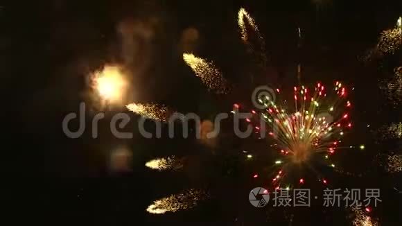 烟花在夜空中爆炸