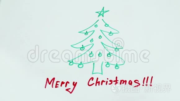 圣诞树绘图标记视频