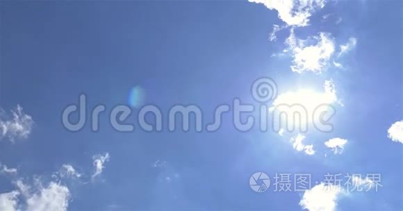 蓝天白云的太阳视频