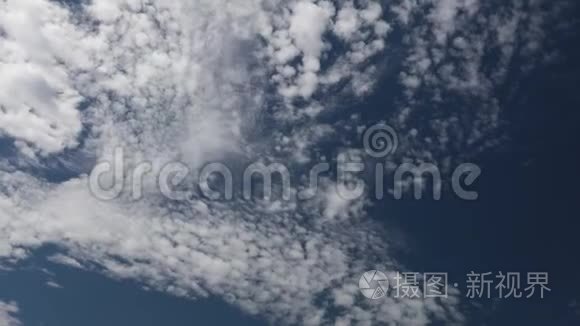 夏季多云天空时移高清晰度视频