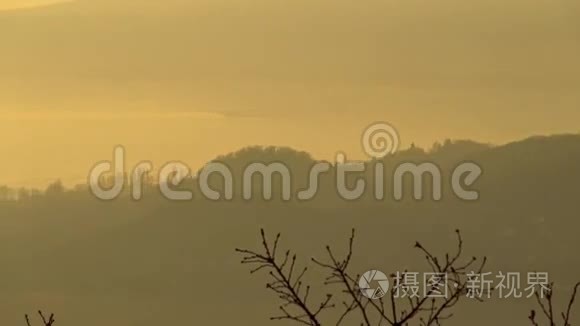 匈牙利巴拉顿湖的日落景观视频