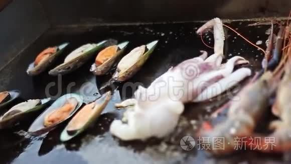 餐厅海鲜烹饪视频