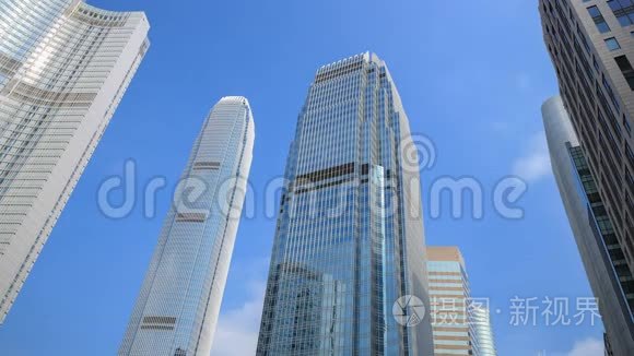 中国香港城市建筑时间的推移视频