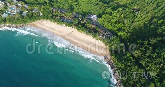 普吉岛海滩的海景和海岸线视频