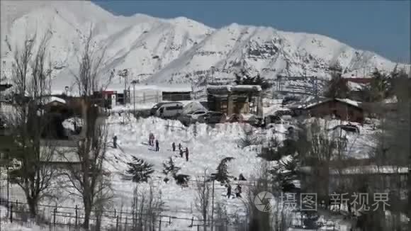 智利圣地亚哥滑雪胜地视频