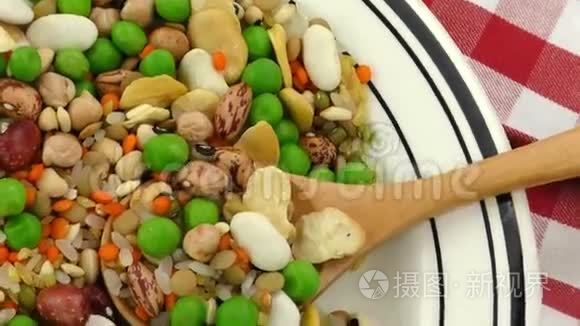 豆类美味健康混合食品视频