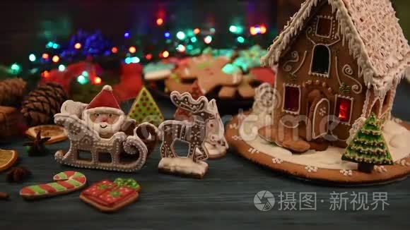 新的岁月和圣诞节的姜饼视频