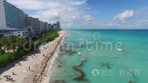 迈阿密海滩现场航拍视频.