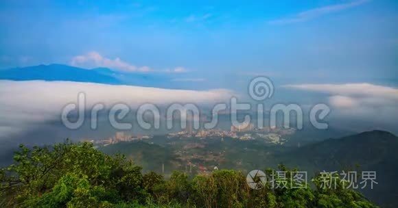 台湾城市黄昏时台北市景