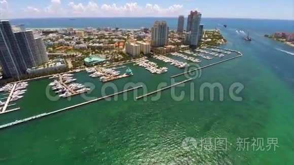 迈阿密海滩码头空中视频视频