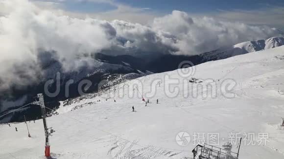 雪山斯洛伐克滑雪冬季视频