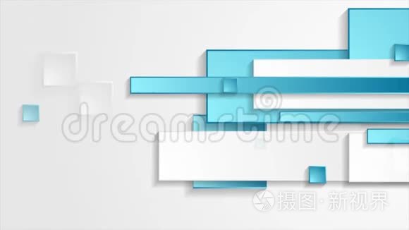 蓝灰色几何技术抽象视频动画