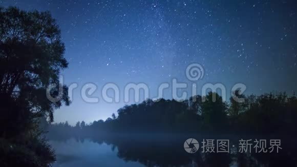 星星在河上移动