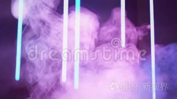 烟雾创意背景紫蓝色霓虹灯视频