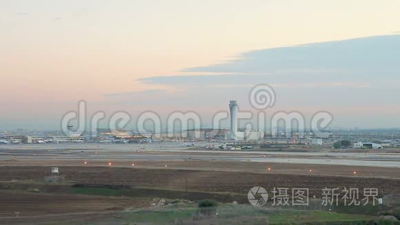 下午可鸟瞰本古里安国际机场视频