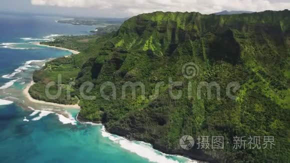 令人惊叹的岛屿海岸线空中拍摄