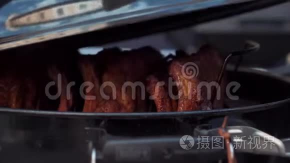 街头美食节提供备用排骨视频
