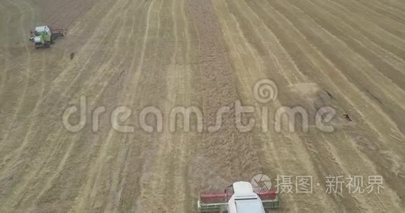 全景式小麦收获与机器田间