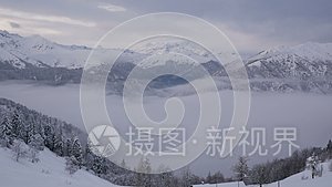 雪景覆盖着蒙特罗莎视频