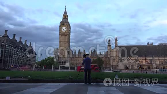 伦敦大本钟静物摄影与交通动态视频