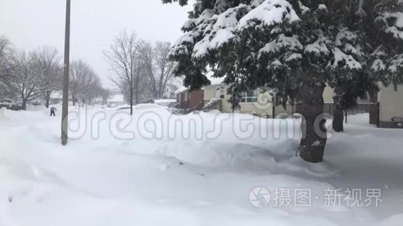 渥太华冬季降大雪视频