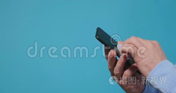 人手消毒现代黑色智能手机视频